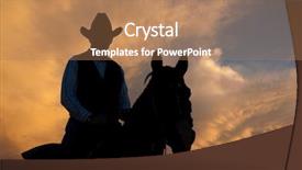  Presentation with country western - Slides with country western - silhouette of a horse background and a coral colored foreground