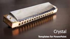  Presentation with country music - Audience pleasing PPT layouts consisting of country western music - antique harmonica on a wooden backdrop and a tawny brown colored foreground