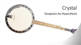 Presentation with country music - PPT theme featuring country western music - banjo isolated under the white background and a white colored foreground