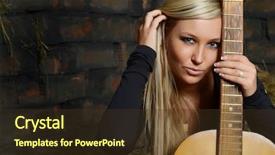  Presentation with country music - Slides featuring country western music - beautiful woman in shed background and a tawny brown colored foreground