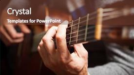  Presentation with classical music - Presentation design enhanced with country western music - detail of a guitarist playing background and a tawny brown colored foreground