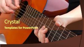  Presentation with country music - Audience pleasing PPT layouts consisting of country western music - guitar isolated on white backdrop and a tawny brown colored foreground