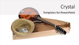  Presentation with country music - Beautiful slide deck featuring country western music - mandolin and other things backdrop and a white colored foreground
