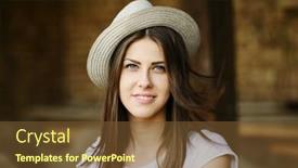  Presentation with cowboy hat - Cool new PPT theme with country-young-woman-with-cowboy backdrop and a tawny brown colored foreground