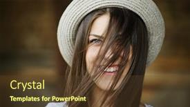  Presentation with cowboy hat - Amazing presentation design having country-young-woman-with-cowboy backdrop and a tawny brown colored foreground