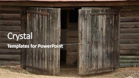  Presentation with old age - Amazing presentation theme having countryside aged old gates closeup backdrop and a tawny brown colored foreground
