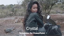  Presentation with motorcycle - Presentation design consisting of runaway - portrait of beautiful woman motorcycle background and a tawny brown colored foreground