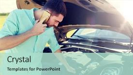  Presentation with road trip - PPT theme with countryside calling to evacuation background and a mint green colored foreground