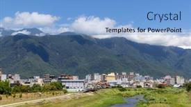  Presentation with taiwan - Slide deck consisting of countryside-in-hualien-county background and a light blue colored foreground