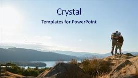  Presentation with hill - Slide set consisting of countryside in lake district background and a sky blue colored foreground