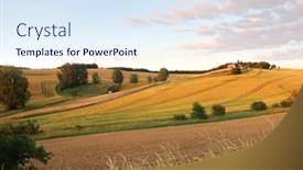  Presentation with southwestern - Slides having countryside-landscape-on-a-summer background and a sky blue colored foreground