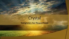  Presentation with rain for speech - Slides having countryside landscape with dirt road background and a gold colored foreground