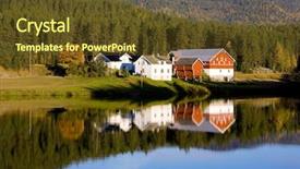  Presentation with norway - PPT layouts consisting of rural houses - countryside norway background and a tawny brown colored foreground