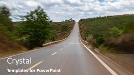  Presentation with motion - Slide deck enhanced with countryside-road-and-clousy-sky background and a gray colored foreground