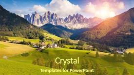  Presentation with santa - Colorful theme enhanced with countryside view of the st backdrop and a tawny brown colored foreground