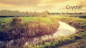  Presentation with scenery - Colorful slides enhanced with countryside-with-small-river backdrop and a yellow colored foreground