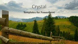  Presentation with nature countryside - PPT theme with countryside-wooden-fence-along background and a light gray colored foreground