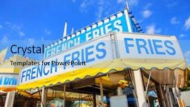  Presentation with french fries - Presentation featuring county fair - carnival concession stand with french background and a light blue colored foreground