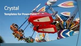  Presentation with carnival - Colorful slides enhanced with county fair - carnival ride with motion blur backdrop and a teal colored foreground