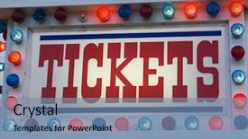  Presentation with ticket - Beautiful PPT layouts featuring county fair - carnival ticket stand booth sign backdrop and a seafoam green colored foreground