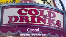  Presentation with cold drink - Amazing slide deck having county fair - cold drink sign on midway backdrop and a violet colored foreground