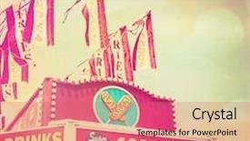  Presentation with corn dog - Audience pleasing slide set consisting of county fair - corn dog stand backdrop and a coral colored foreground