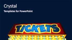  Presentation with dark blue - Colorful PPT theme enhanced with county fair - ticket booth against dark blue backdrop and a black colored foreground
