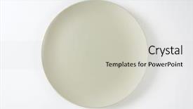  Presentation with white plate - Beautiful PPT layouts featuring coup shaped round bone white ceramic plate backdrop and a light gray colored foreground