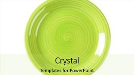  Presentation with green plate - Amazing presentation design having coupe shaped green soup plate backdrop and a yellow colored foreground