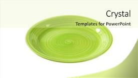  Presentation with green plate - Presentation design with coupe shaped green soup plate background and a blonde colored foreground