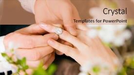  Presentation with marriage - Audience pleasing PPT theme consisting of couple - he is proposing marriage backdrop and a  colored foreground