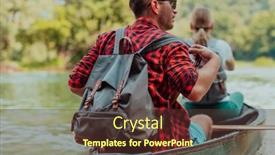  Presentation with nature river - Theme with couple-adventurous-explorer-friends background and a tawny brown colored foreground