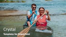  Presentation with explorer - Theme with couple-adventurous-explorer-friends background and a gray colored foreground