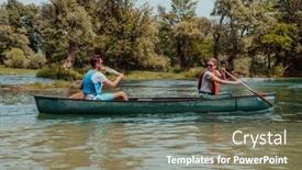  Presentation with explorer - Slides having couple-adventurous-explorer-friends background and a gray colored foreground