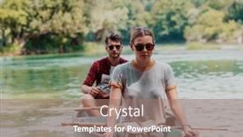  Presentation with explorer - PPT layouts featuring couple-adventurous-explorer-friends background and a coral colored foreground