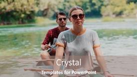  Presentation with explorer - PPT theme consisting of couple-adventurous-explorer-friends background and a coral colored foreground