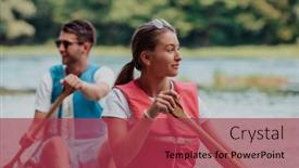  Presentation with nature river - PPT theme having couple-adventurous-explorer-friends background and a red colored foreground