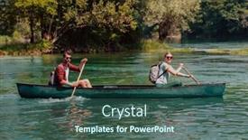  Presentation with nature river - Slide set enhanced with couple-adventurous-explorer-friends background and a ocean colored foreground