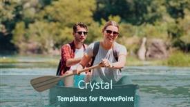  Presentation with nature river - Theme having couple-adventurous-explorer-friends background and a ocean colored foreground