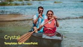  Presentation with explorer - Slides enhanced with couple-adventurous-explorer-friends background and a tawny brown colored foreground