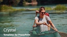  Presentation with nature river - Slide set featuring couple-adventurous-explorer-friends background and a ocean colored foreground