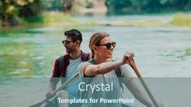  Presentation with explorer - PPT layouts consisting of couple-adventurous-explorer-friends background and a ocean colored foreground