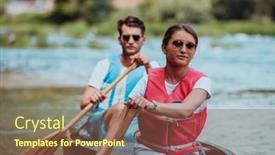  Presentation with nature river - Slides having couple-adventurous-explorer-friends background and a tawny brown colored foreground