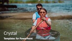  Presentation with explorer - Slides featuring couple-adventurous-explorer-friends background and a tawny brown colored foreground