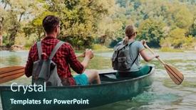  Presentation with explorer - Presentation consisting of couple-adventurous-explorer-friends background and a tawny brown colored foreground