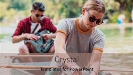  Presentation with nature river - Presentation enhanced with couple-adventurous-explorer-friends background and a  colored foreground