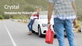  Presentation with road - Theme featuring couple after a car breakdown background and a  colored foreground