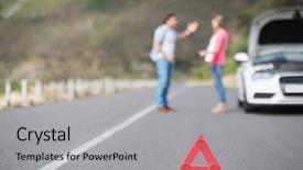  Presentation with emotional breakdown - Cool new presentation theme with couple after a car breakdown backdrop and a light gray colored foreground