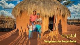 Presentation with african children - Audience pleasing theme consisting of couple-and-children-african-family backdrop and a tawny brown colored foreground
