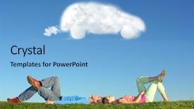  Presentation with dream big - Colorful presentation enhanced with couple and cloud dream car backdrop and a light blue colored foreground
